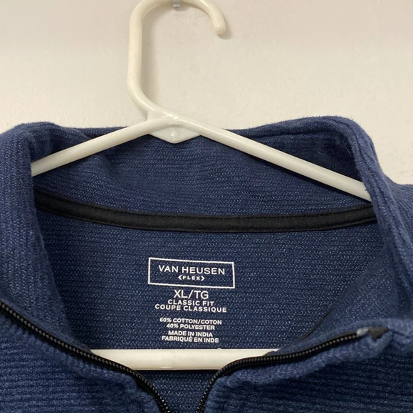 Van Heusen Shirt Classic Fit Natural Flex Stretch Quarter Zip Size‎ XL - Picture 3 of 8